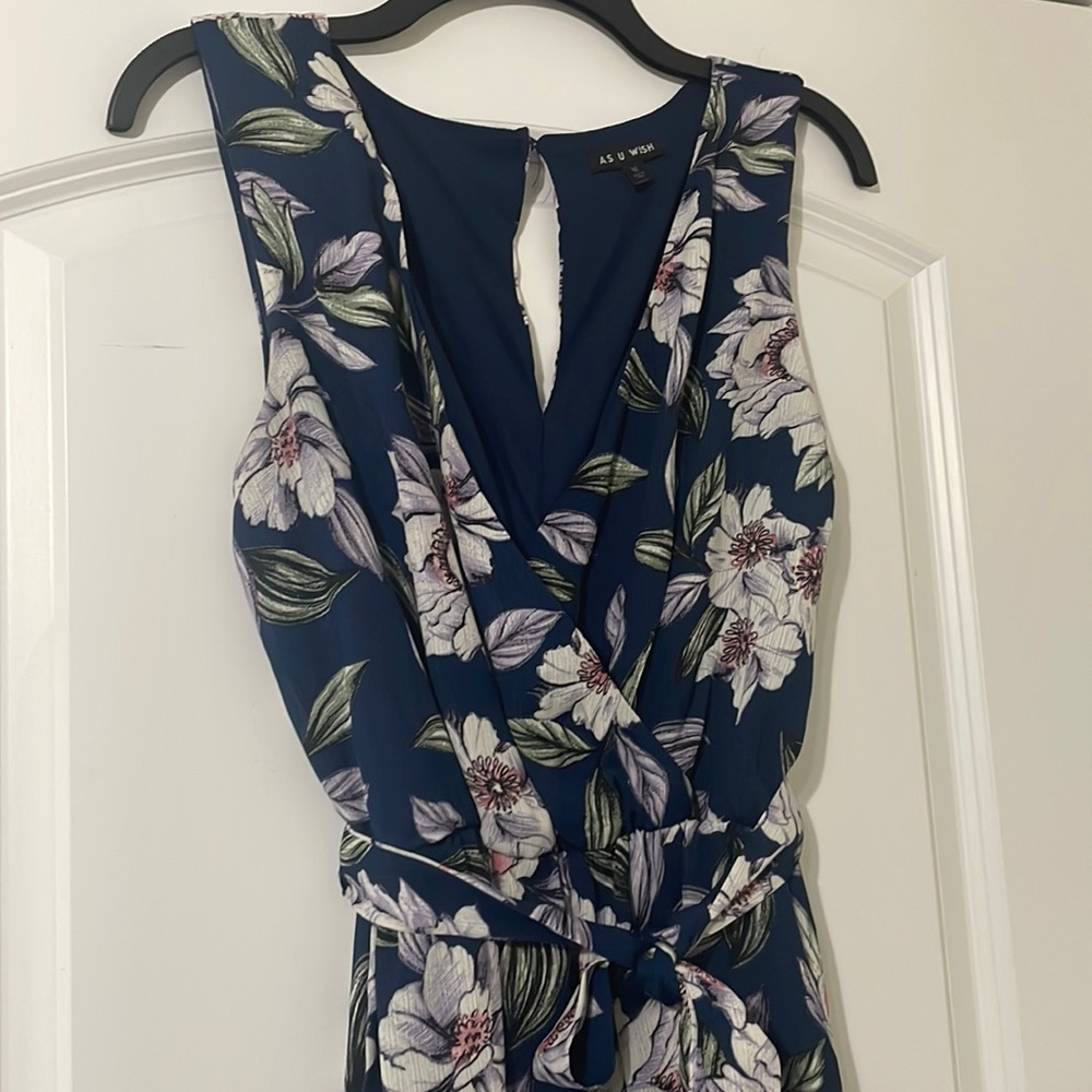Navy Floral Jumpsuit